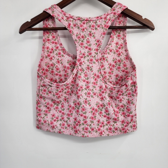 Evolution and Creation Floral Cropped Workout Tank Sports Bra - Picture 2 of 5